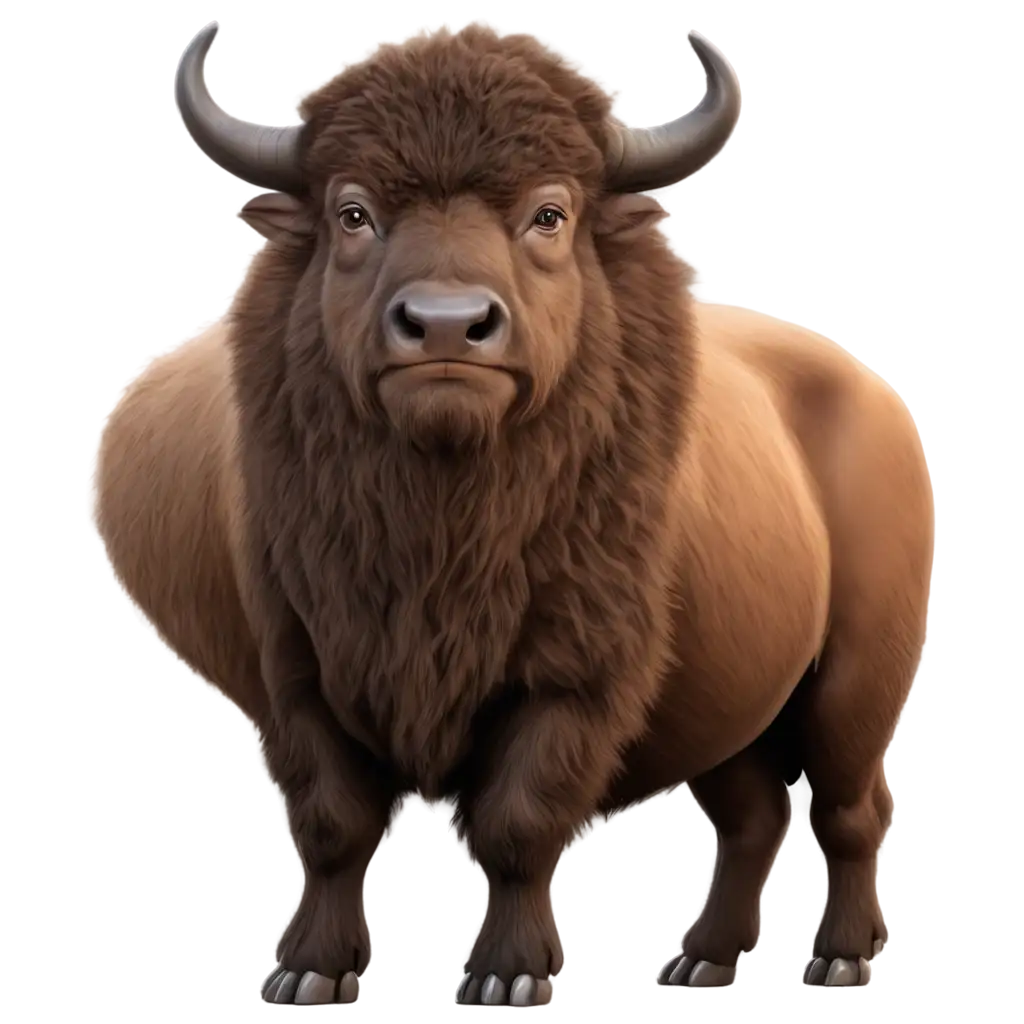 Cute-Cartoon-European-Bison-PNG-Perfect-for-Creative-Projects-and-Online-Use