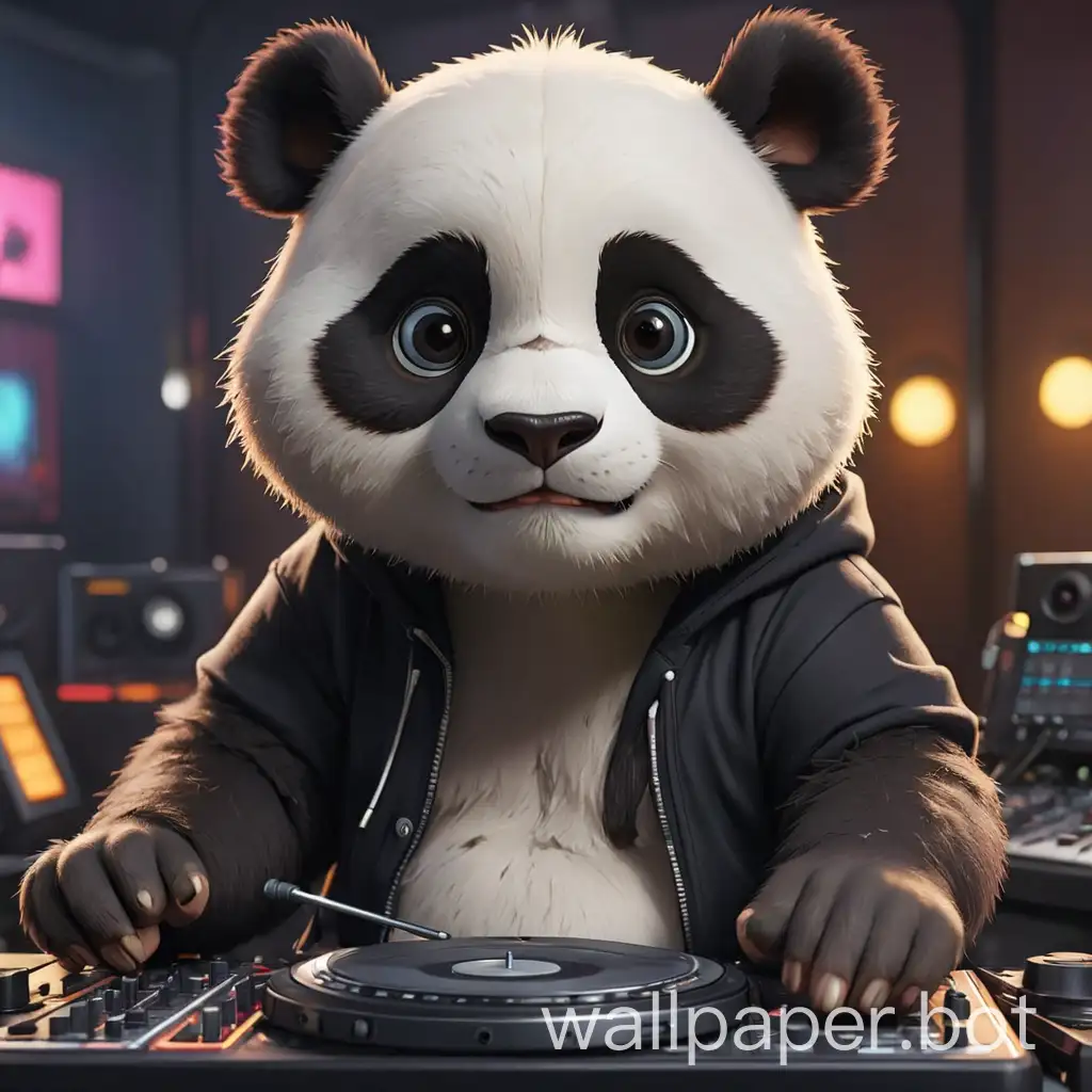 Cute panda DJ