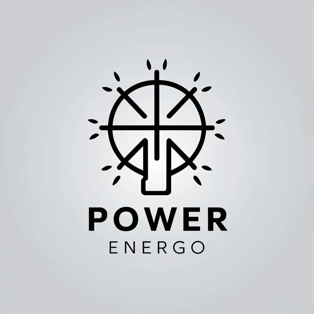 a vector logo design,with the text "Power Energo", main symbol:Tension, electricity, generator, light,Moderate,be used in Electricity industry,clear background