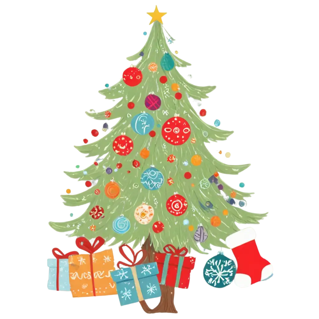 Joyful-Christmas-TShirt-Design-PNG-Featuring-a-Festive-Tree-and-Holiday-Elements