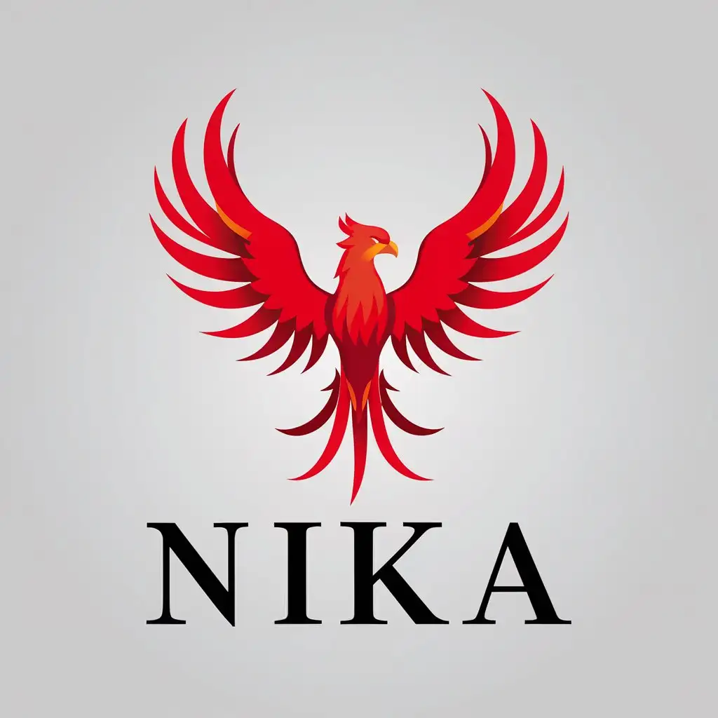 LOGO Design For Nika Realistic Phoenix with Clear Background