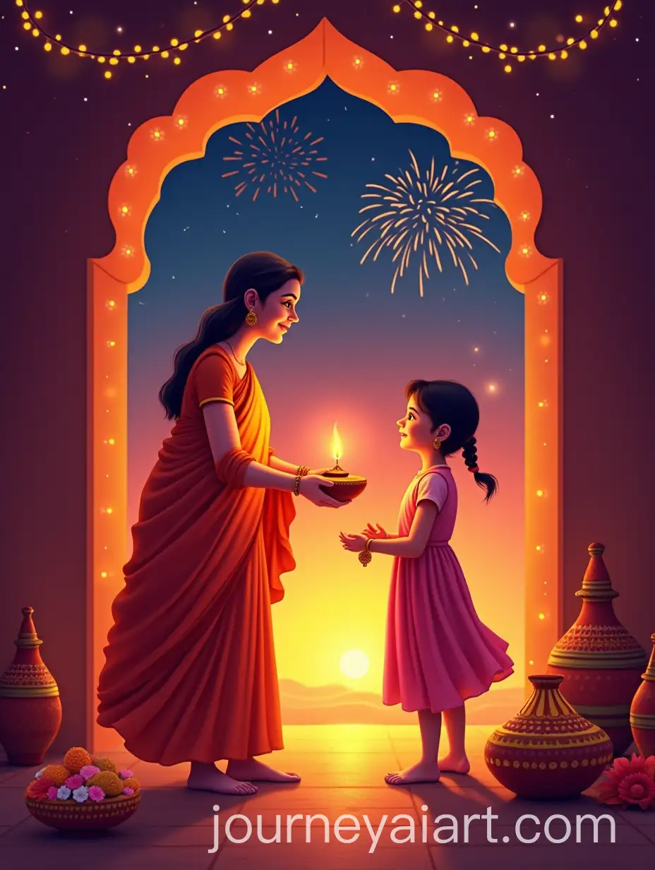 Chhath-Pooja-Celebration-with-Diya-Exchange-and-Fireworks