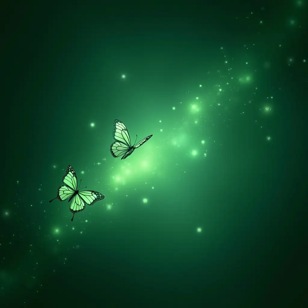 Galactic Oceans and Floating Butterflies with Green Space Effects