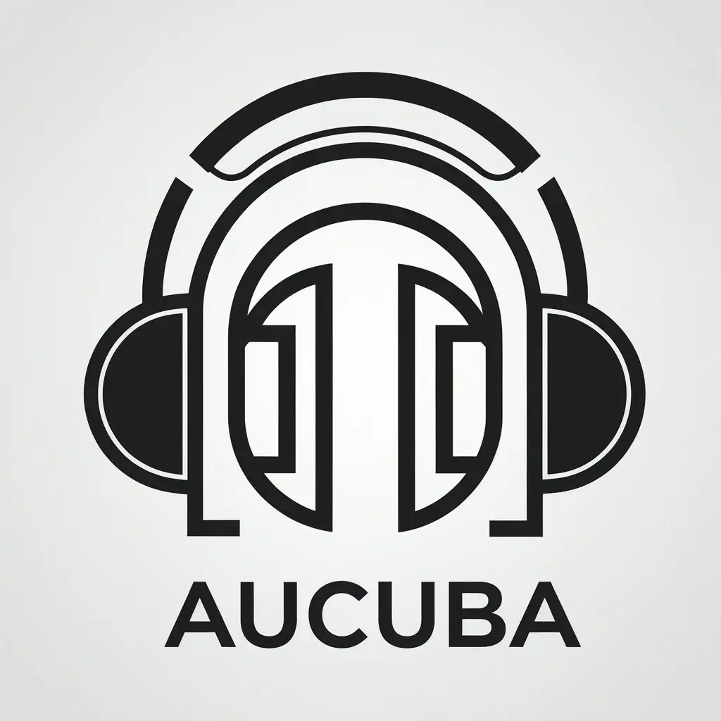 a vector logo design,with the text "Aucuba", main symbol:headset headphones,Moderate,be used in Technology industry,clear background