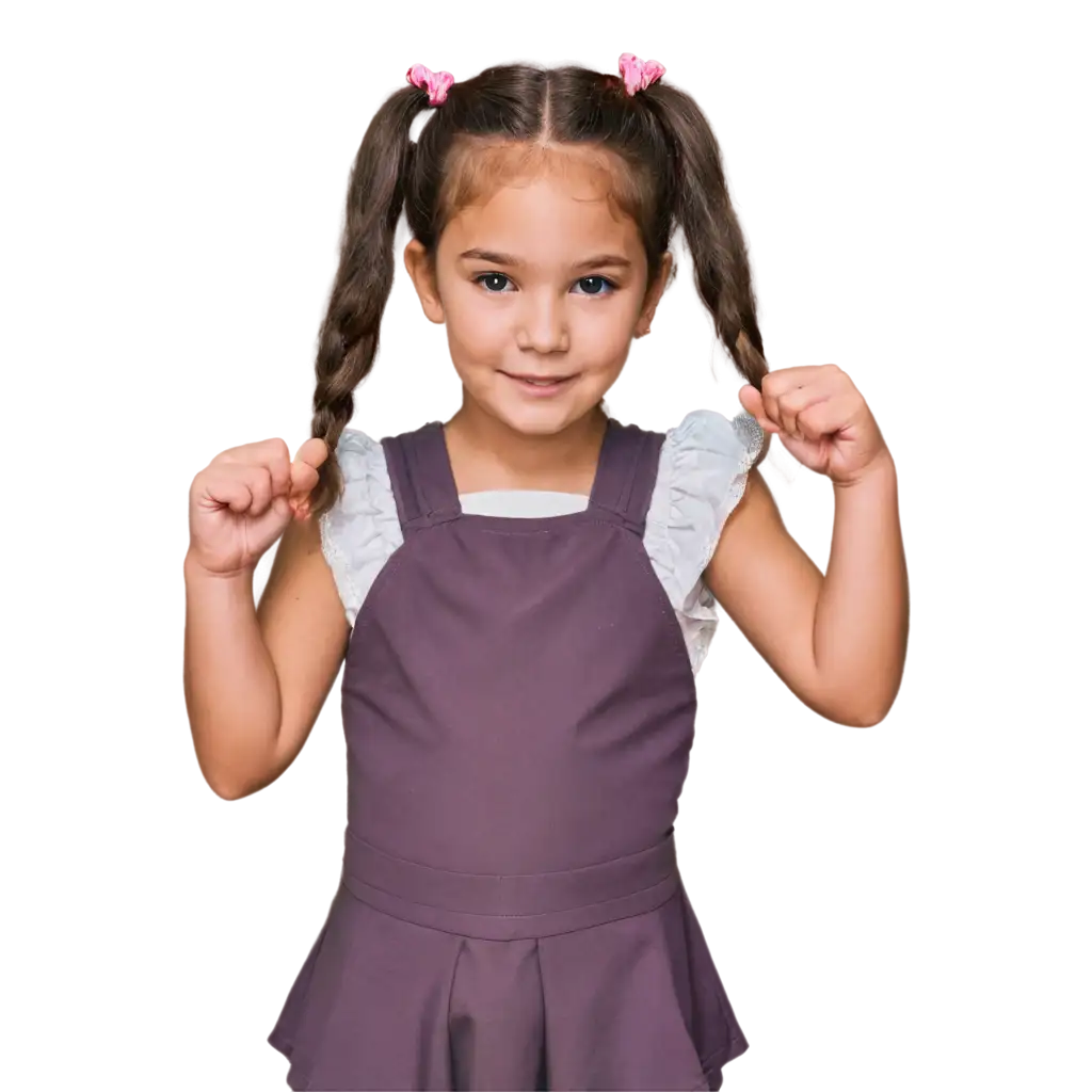 Little-Girl-with-Fluffy-Hair-in-Two-Pigtails-PNG-Image-for-Creative-Projects