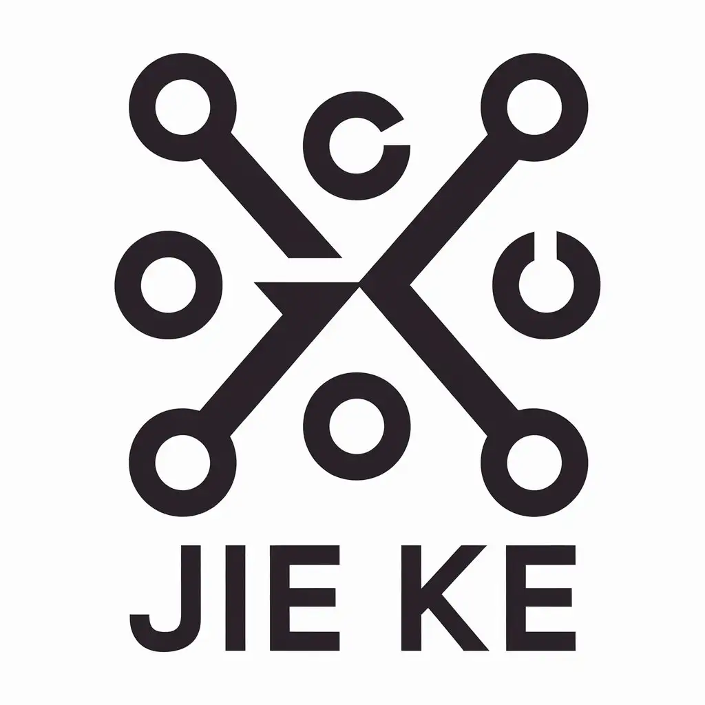 a vector logo design,with the text "jie ke", main symbol:analyze,Moderate,be used in Technology industry,clear background