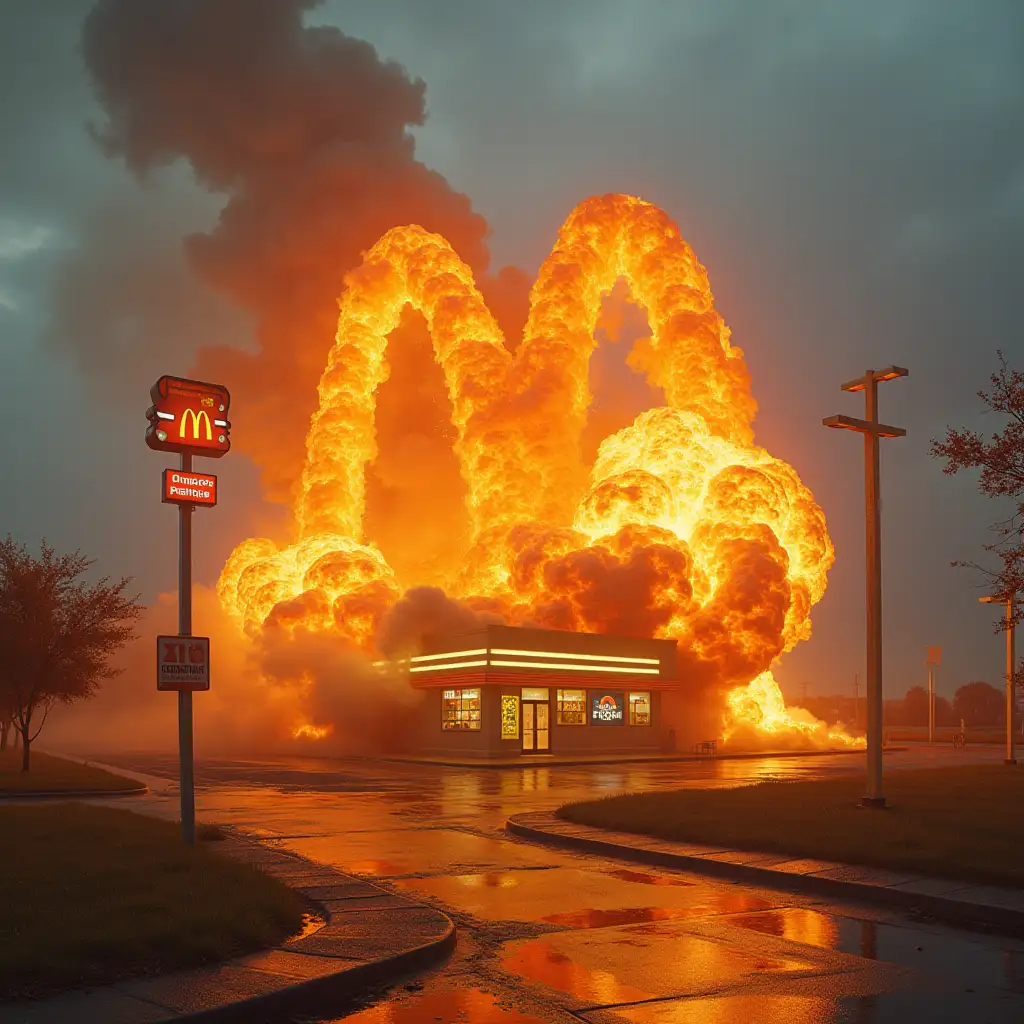 A McDonald's that explodes