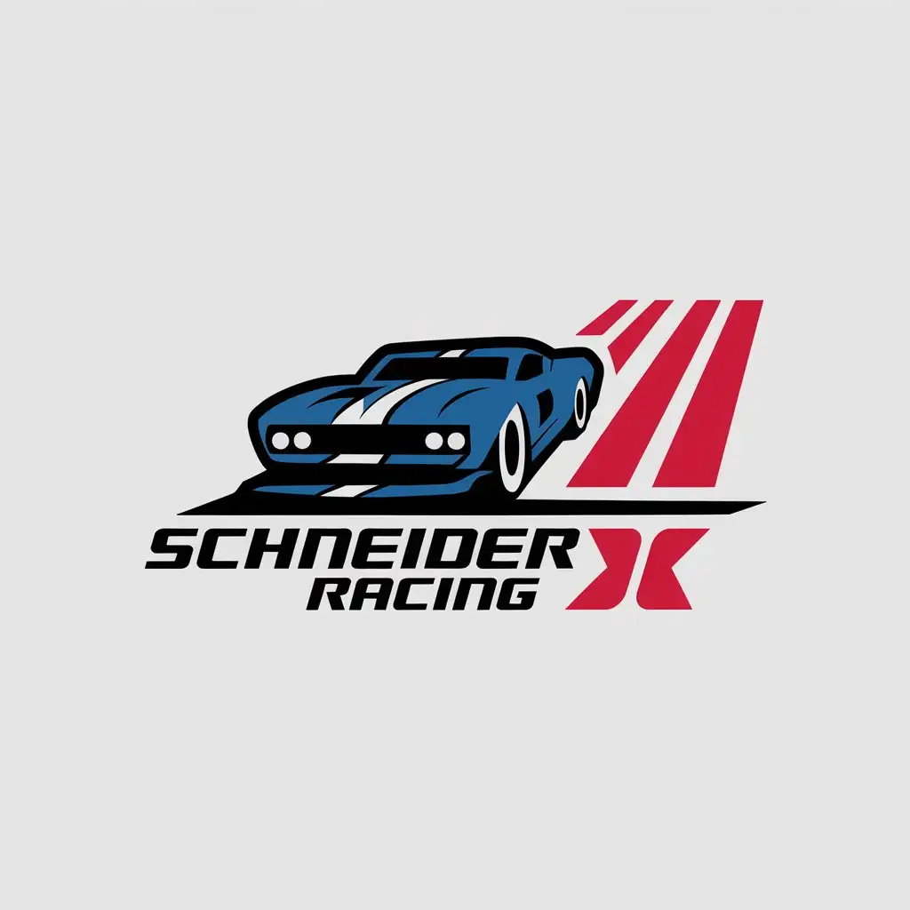 a vector logo design,with the text "Schneider Racing X", main symbol:Carro,Moderate,clear background