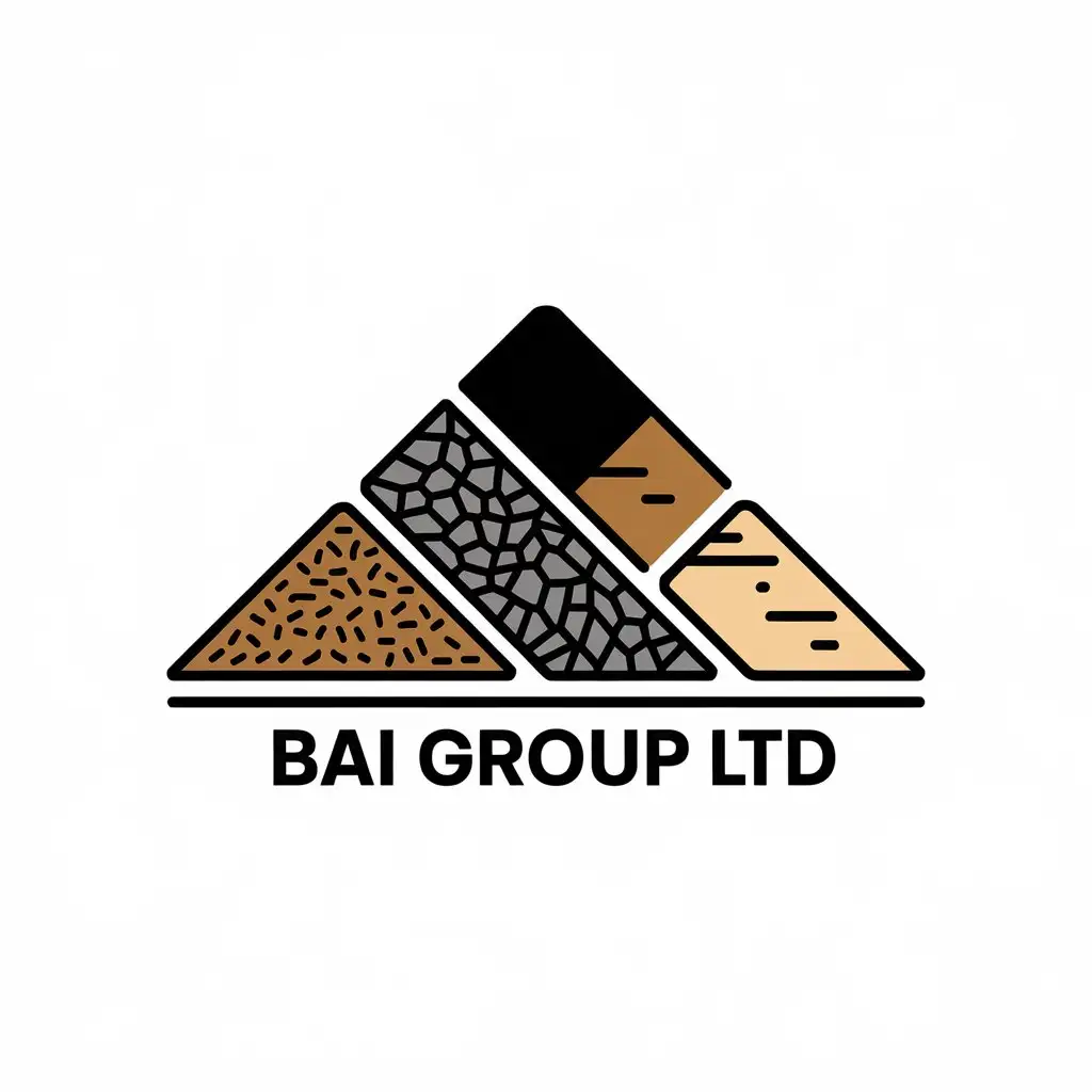 LOGO Design for Bai Group LTD Sand Gravel Crushed Stone Theme for Construction Industry