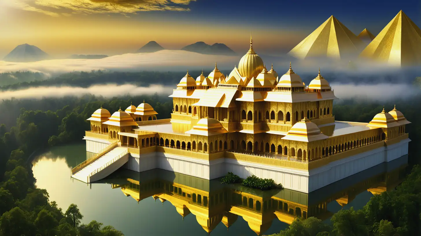 Golden Palace in Heavenly Landscape