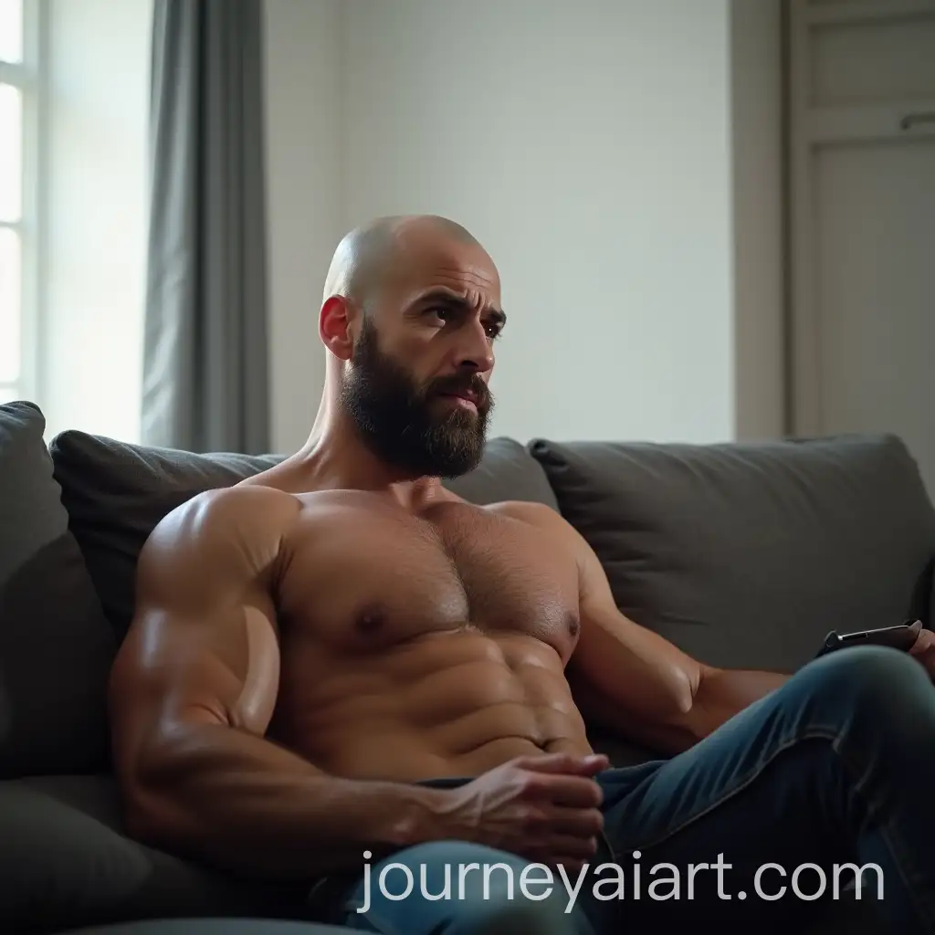 Muscular-Spanish-Bodybuilder-Relaxing-on-Sofa-in-LightFilled-Room