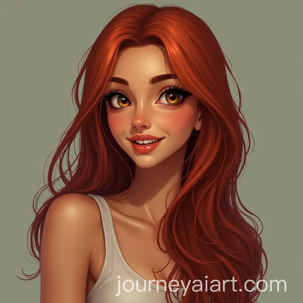 MiddleAged-Brazilian-Woman-with-HalfRed-Straight-Hair