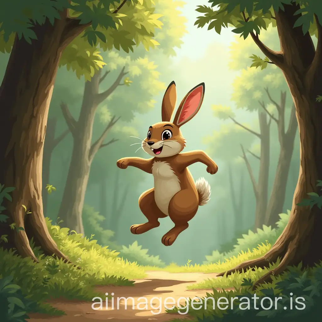 Boastful-Hare-Bragging-in-a-Lush-Forest