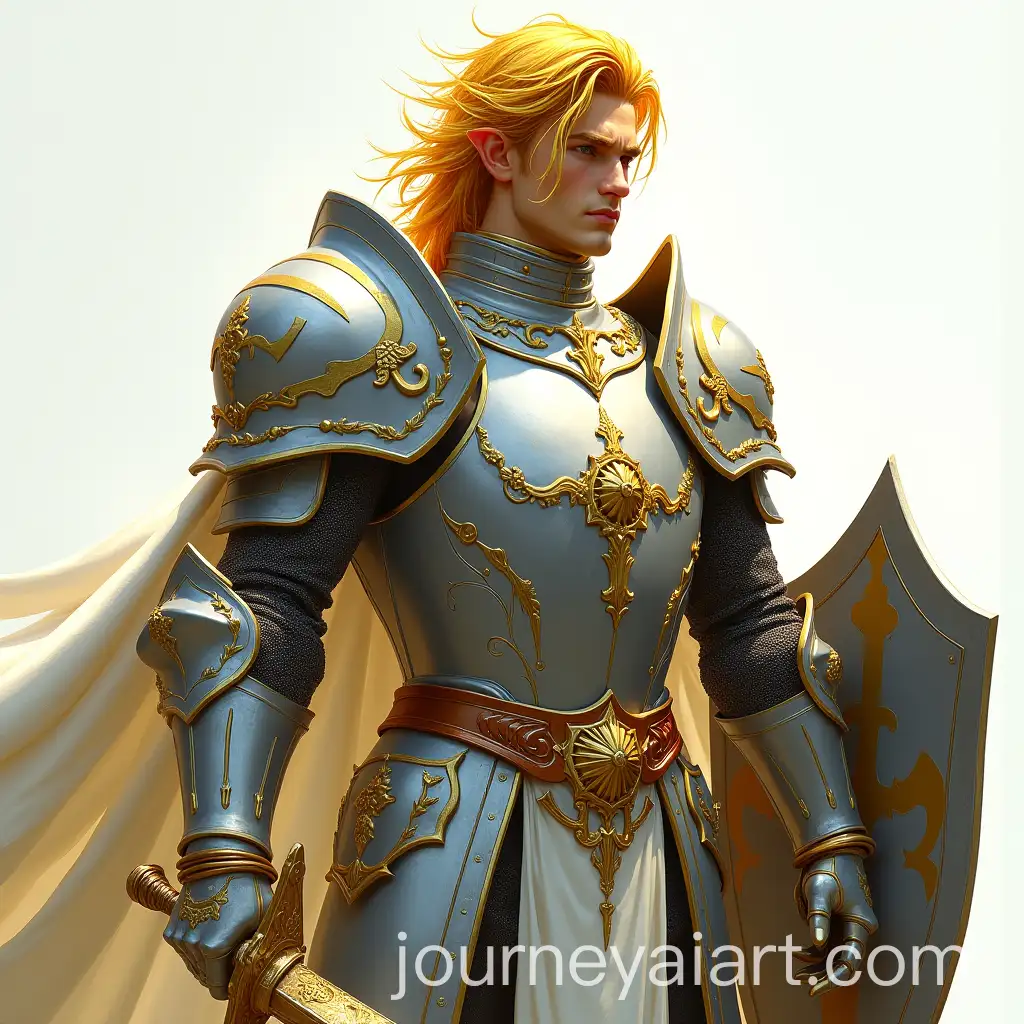 Majestic-Knight-in-Silver-Armor-with-Golden-Details-and-Radiant-Cape
