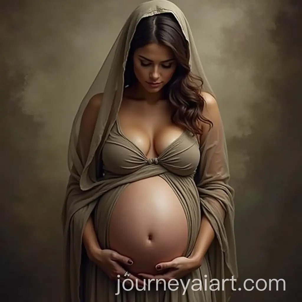 Pregnant-Woman-in-Veil-Portrait-with-Soft-Lighting-and-Ethereal-Atmosphere