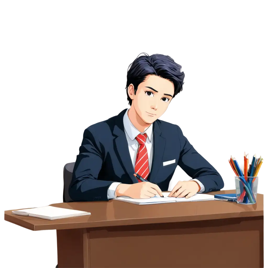 Dynamic-PNG-Image-of-a-School-Director-in-an-Office-Perfect-for-Manga-Enthusiasts