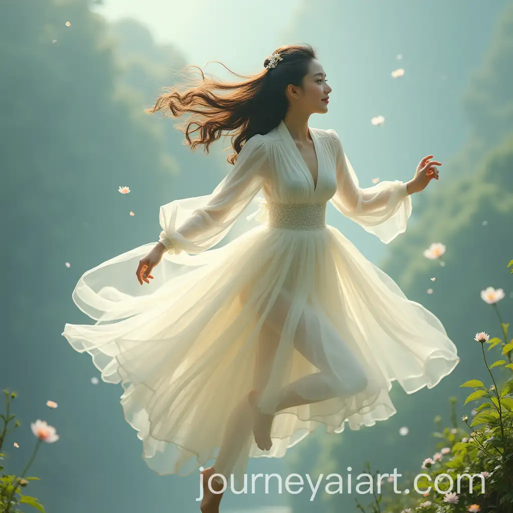 Korean-Girl-Fairy-Flying-in-a-Dreamy-Land