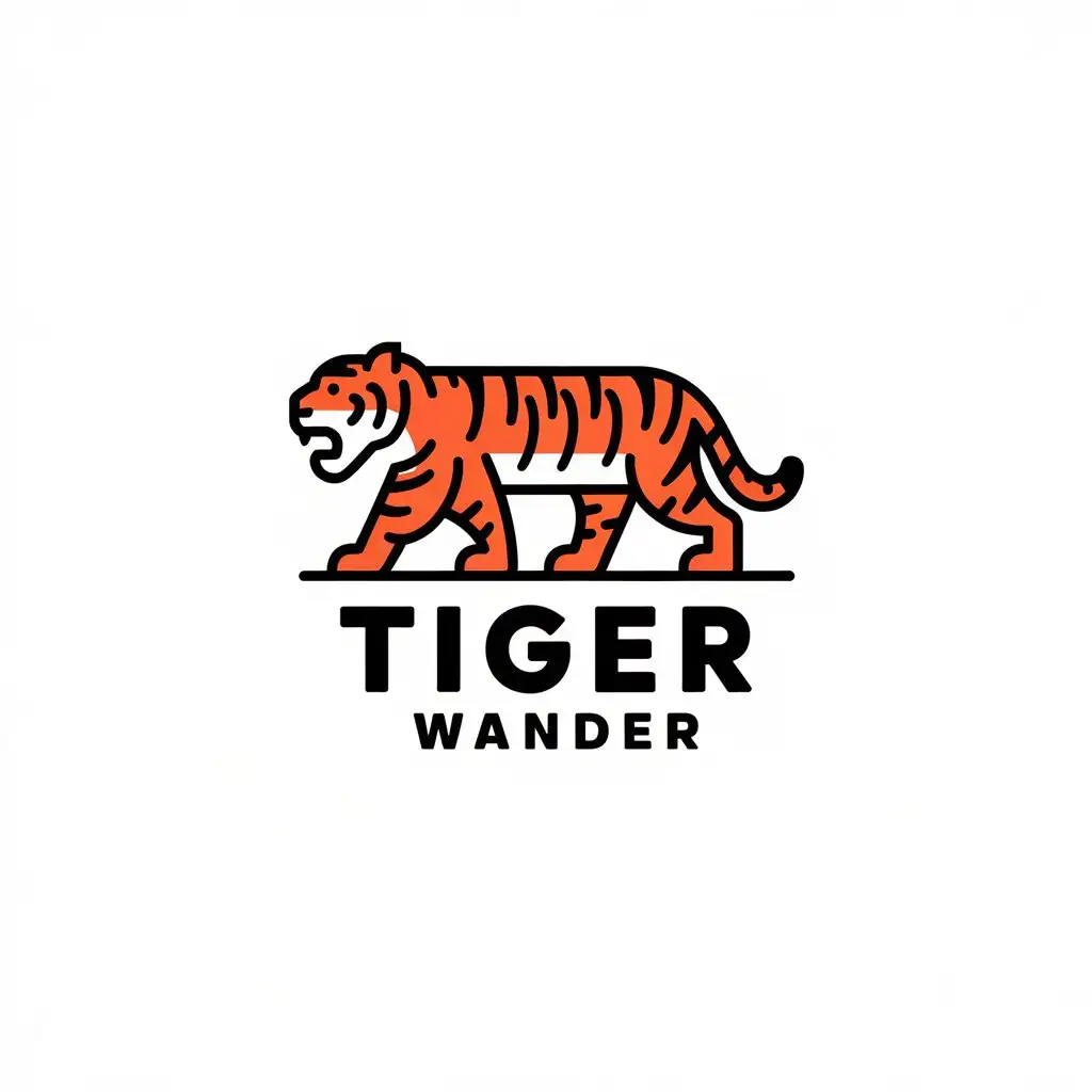 LOGO Design for Tiger Wander Vector Tiger Symbol with Delivery Theme for Travel Industry