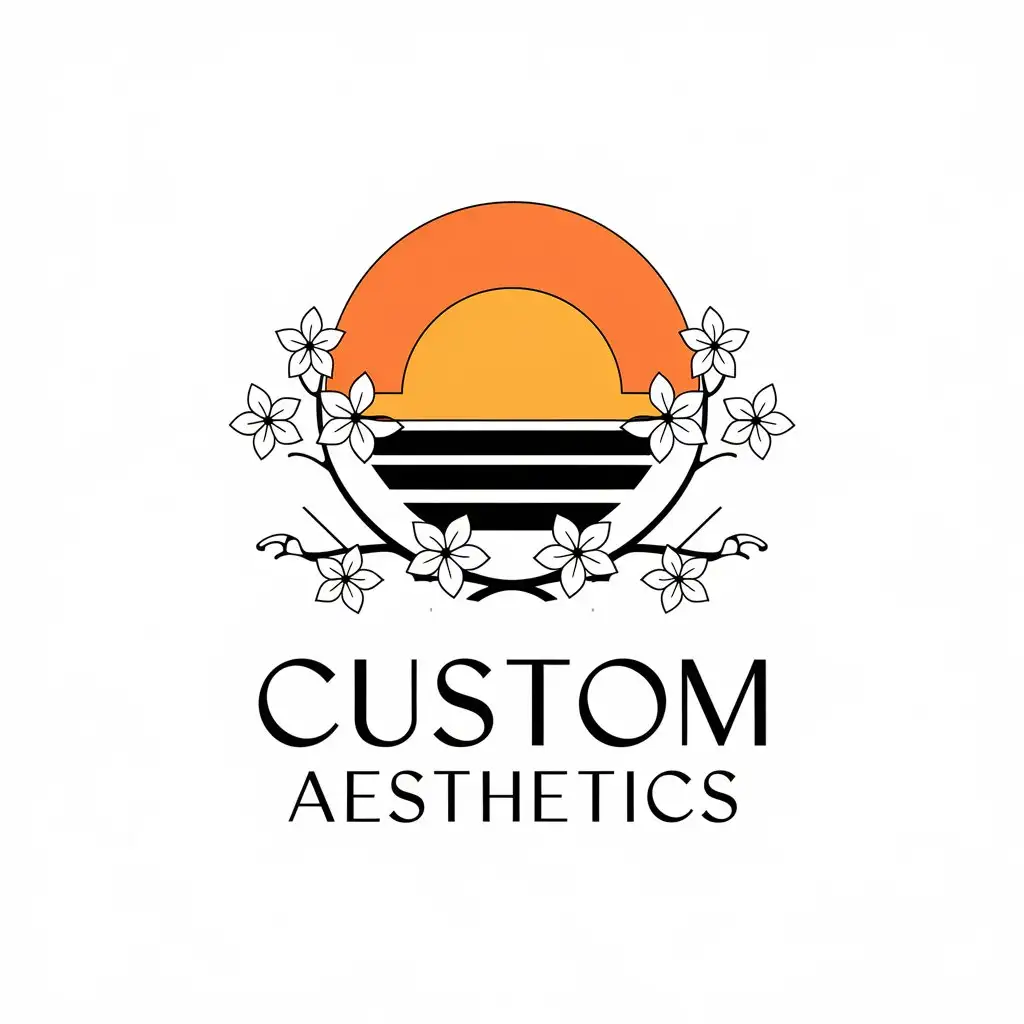 LOGO Design for Custom Aesthetics Orange Blossom Sunset with a Wholeness and Beauty Theme