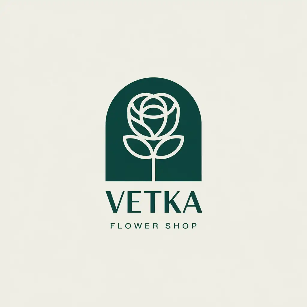 LOGO-Design-for-Vetka-Minimalist-White-Rose-with-Vetka-Text-for-Flower-Shop-Industry