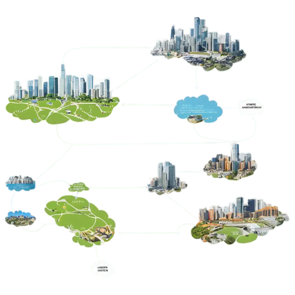 Flowchart-with-City-Background-PNG-Clear-Professional-Design-for-Diverse-Applications