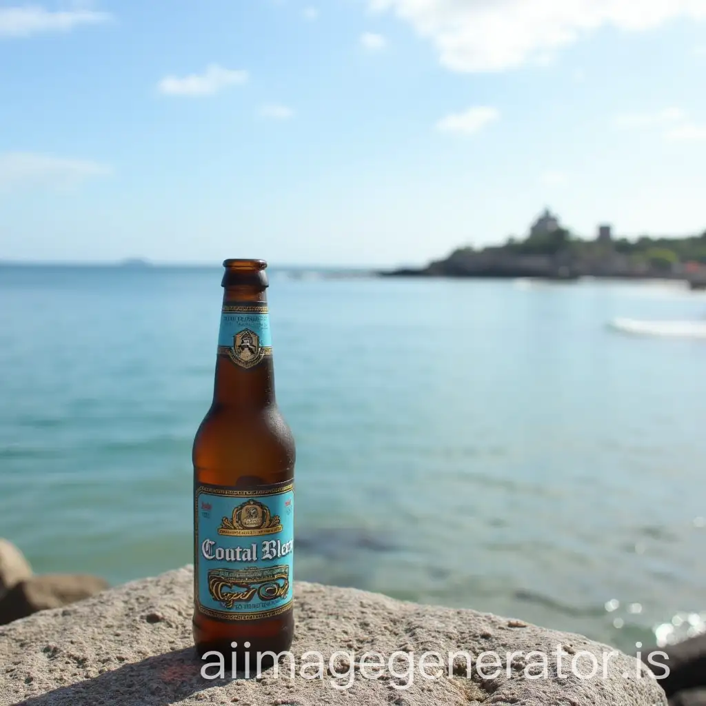 Seascape-of-Colima-with-Coastal-Beer-BottleAI-Image-Prompt-Expansion-on-a-Stone