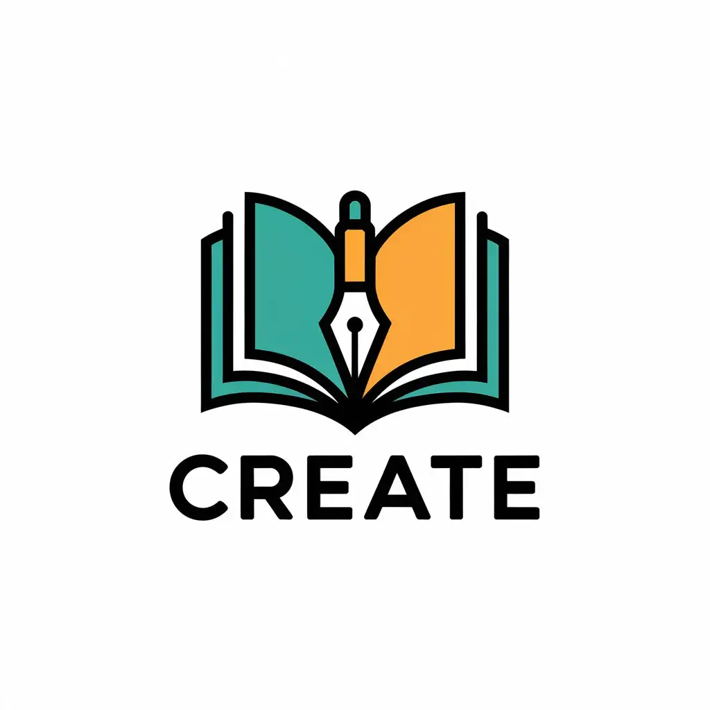 LOGO-Design-for-Create-Book-and-Pen-with-a-Modern-and-Clear-Background