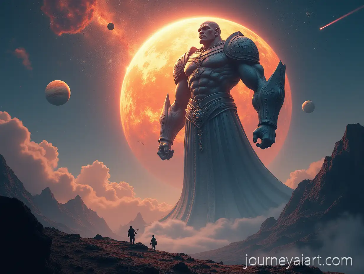 Cinematic-Godlike-Depiction-of-Insert-Planet-Name-Towering-Over-Mountains