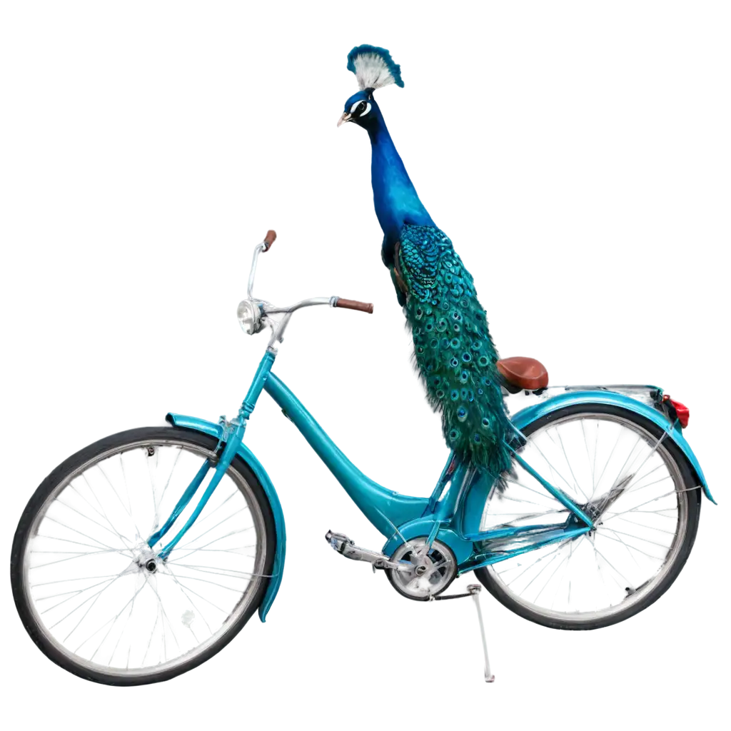 PNG-Image-Peacock-Riding-a-Bicycle-AI-Art-Prompt