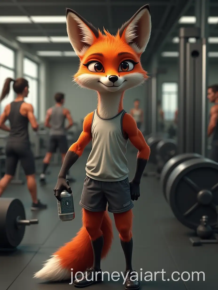 Determined-Fox-Starting-Fitness-Journey-at-the-Gym