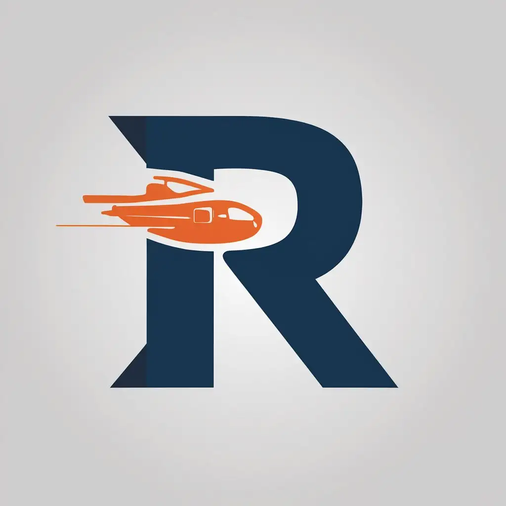 a vector logo design,with the text "R", main symbol:Gravity-defying fixed-wing aircraft,Moderate,be used in Technology industry,clear background