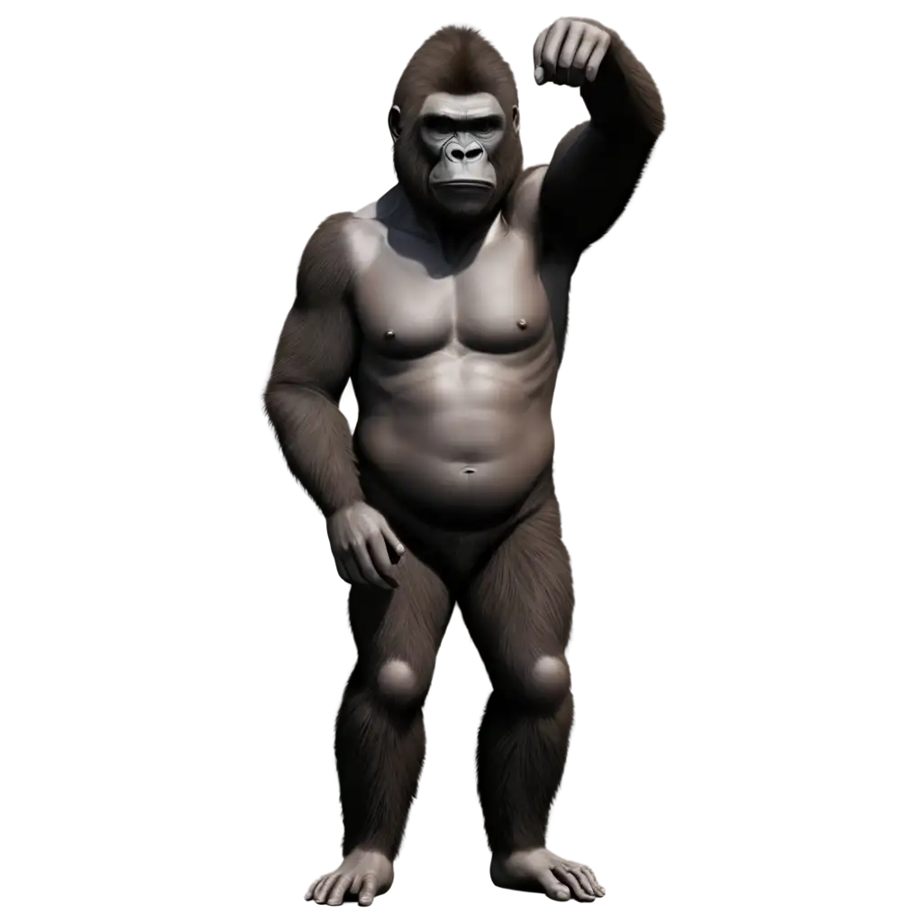 HighQuality-Gorilla-Body-PNG-with-Head-for-Versatile-Usage