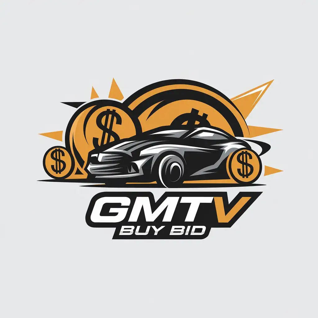 LOGO Design for GMTV BUY BID Vector Design Featuring Car Money for the Automotive Industry