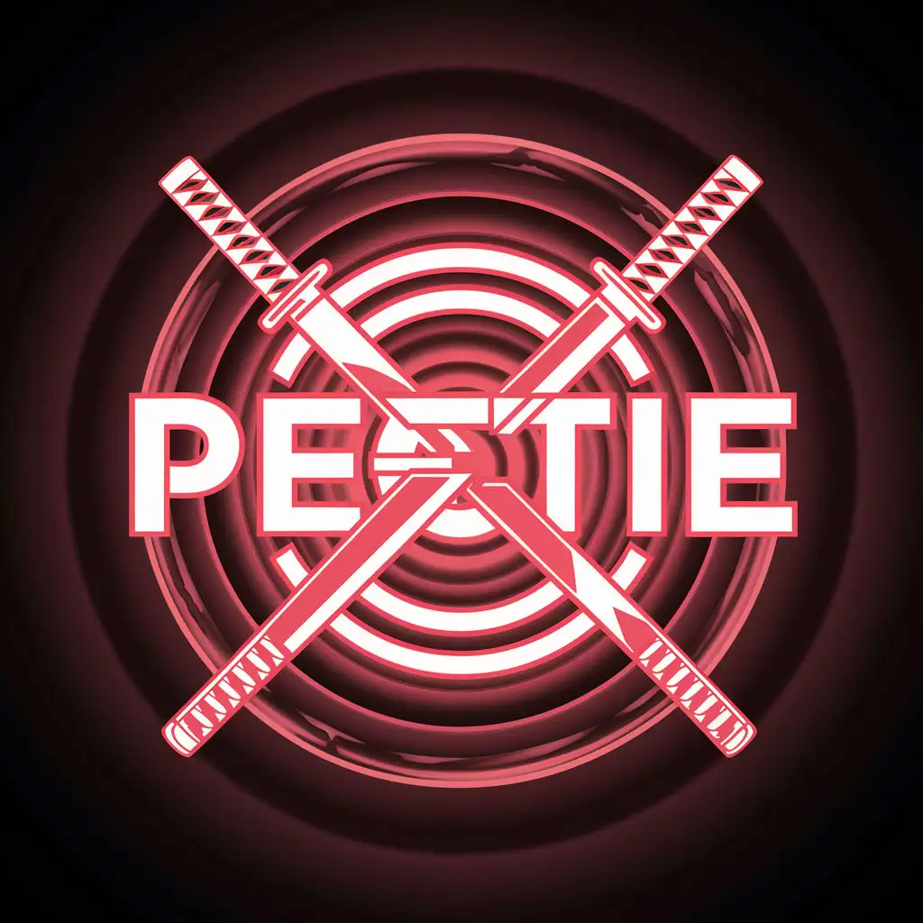 LOGO Design for Peetie Neon Reddish Katana with Peetie Inscription on Handle