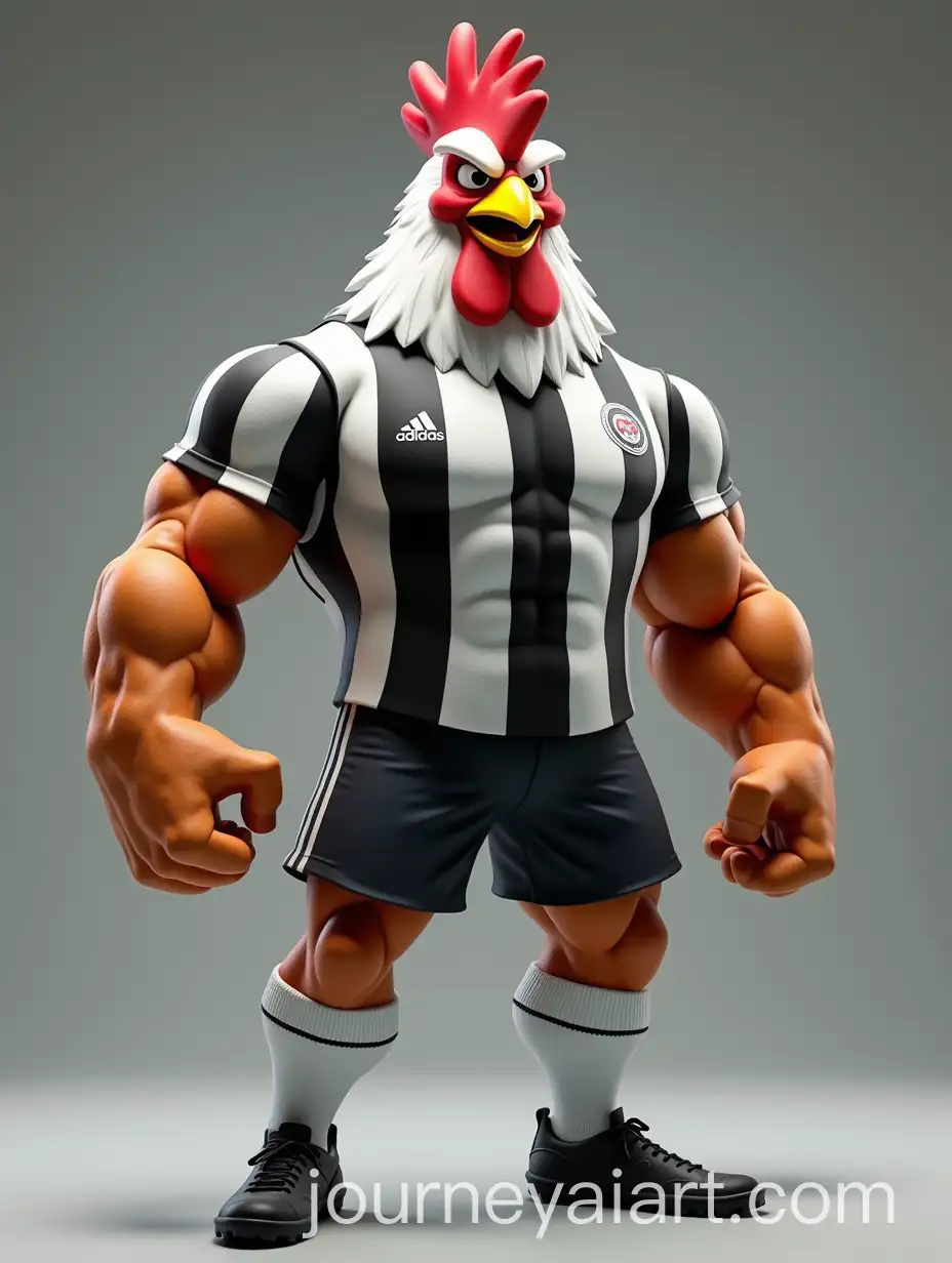 Fierce-Anthropomorphic-Soccer-Rooster-Mascot-with-Superhero-Strength