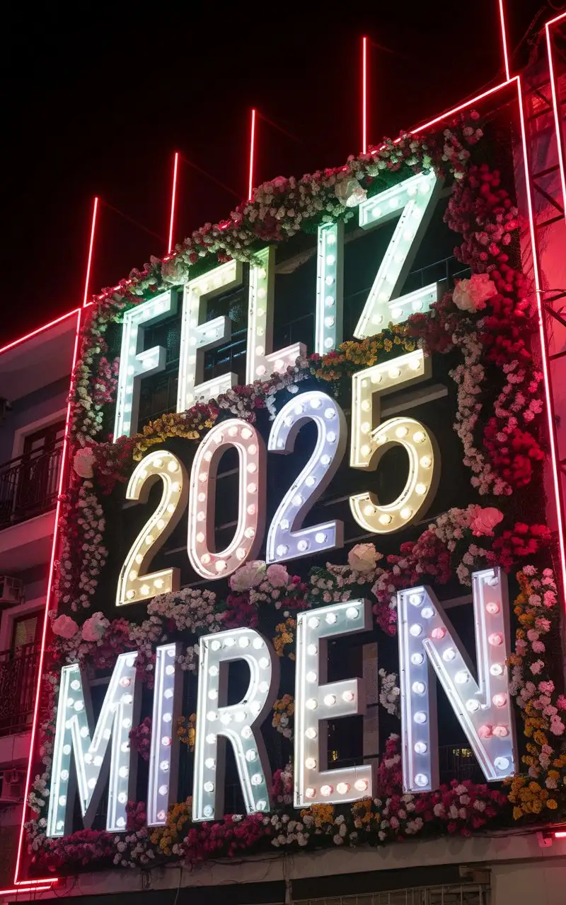 Happy-2025-MIREN-Neon-Lights-with-Colorful-Flowers-at-Night