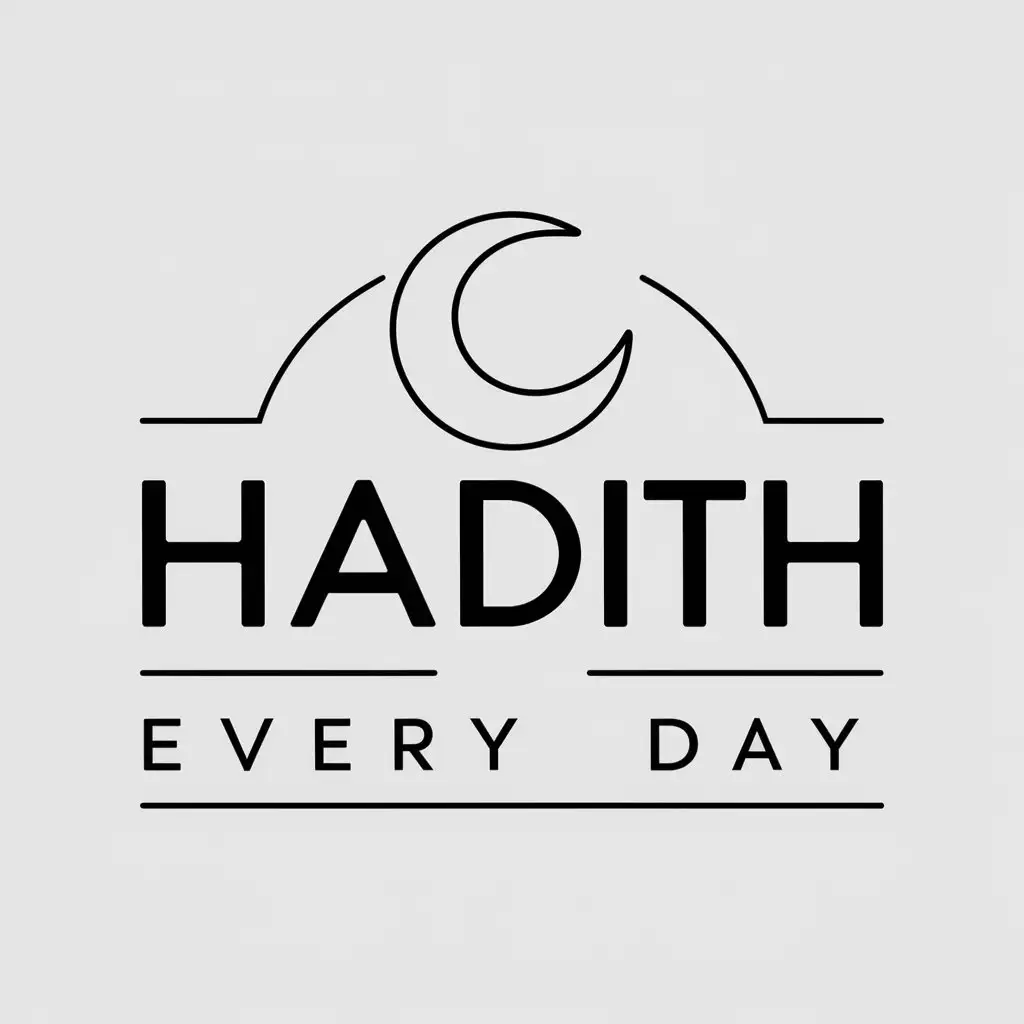 LOGO Design for Hadith Every Day Minimalistic Moon Symbol in Education Industry