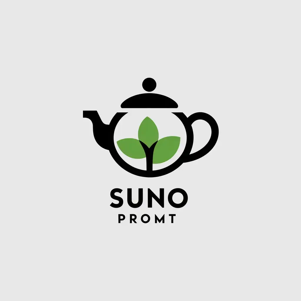 a vector logo design,with the text "SUNO promt", main symbol:Teapot, category symbol,Moderate,be used in Technology industry,clear background