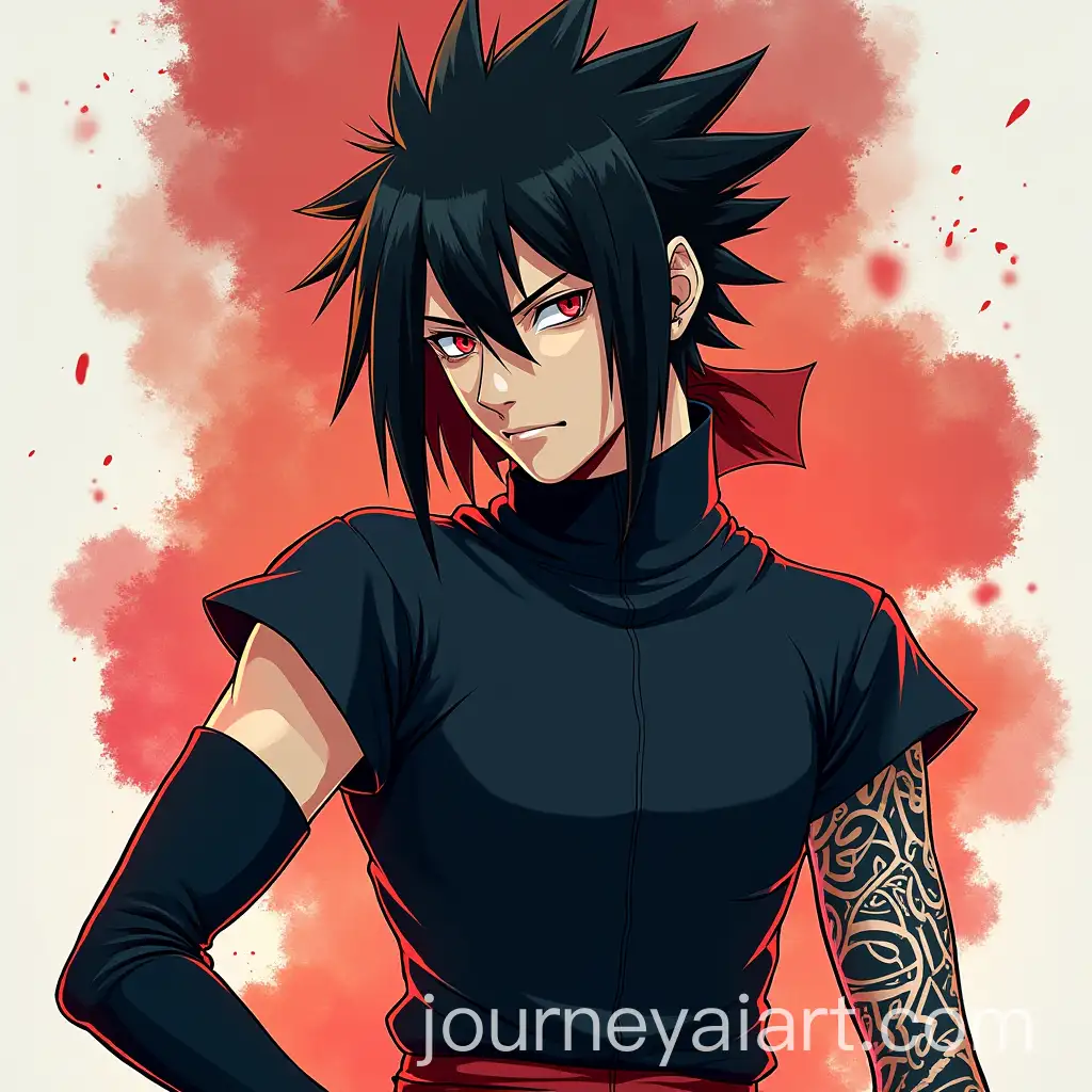 Intense-Warrior-with-Tribal-Tattoo-and-Spiky-Hair-in-Dark-Fantasy-Setting