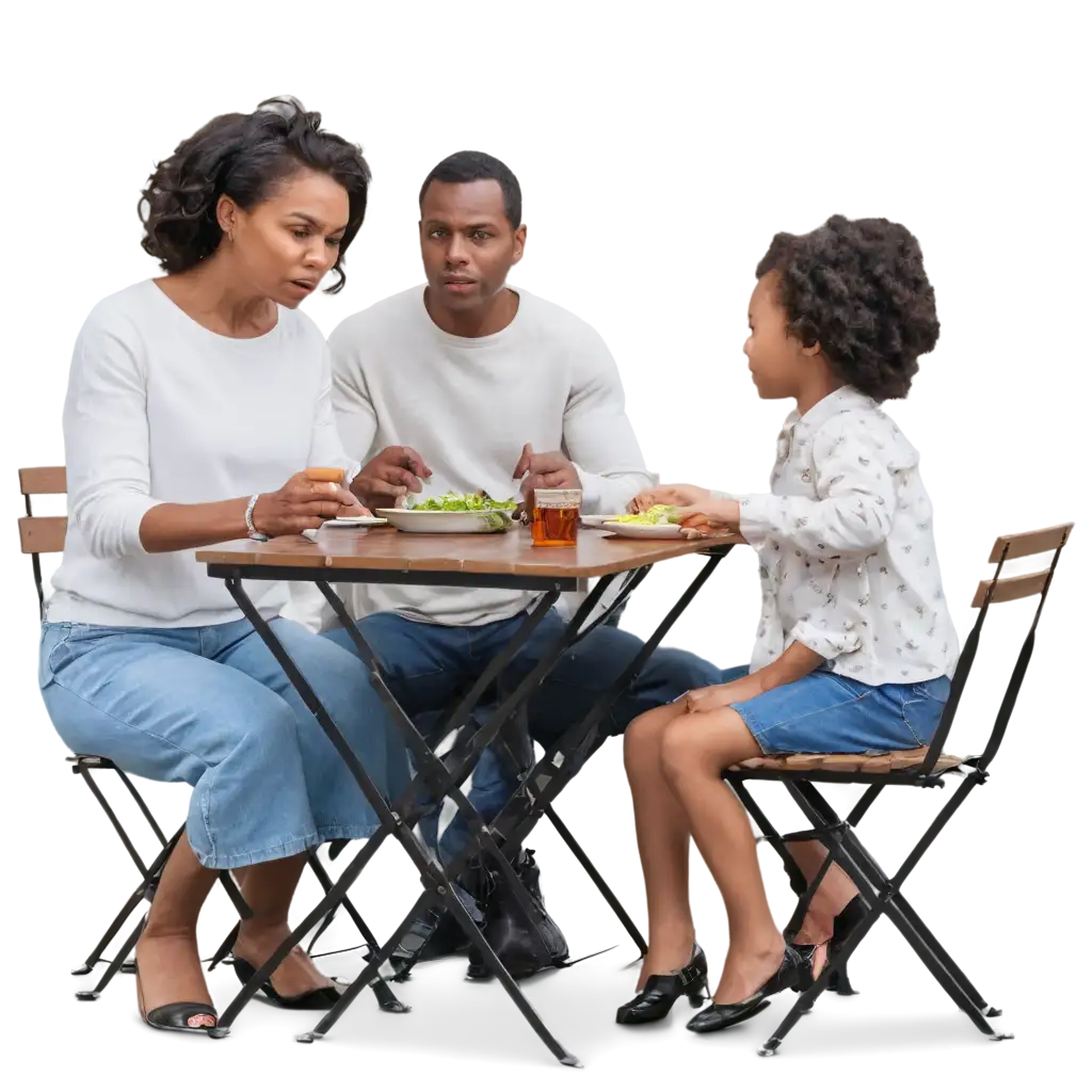 Black-Race-Family-Sitting-at-the-Dinner-Table-PNG-HighQuality-Image-for-Various-Uses