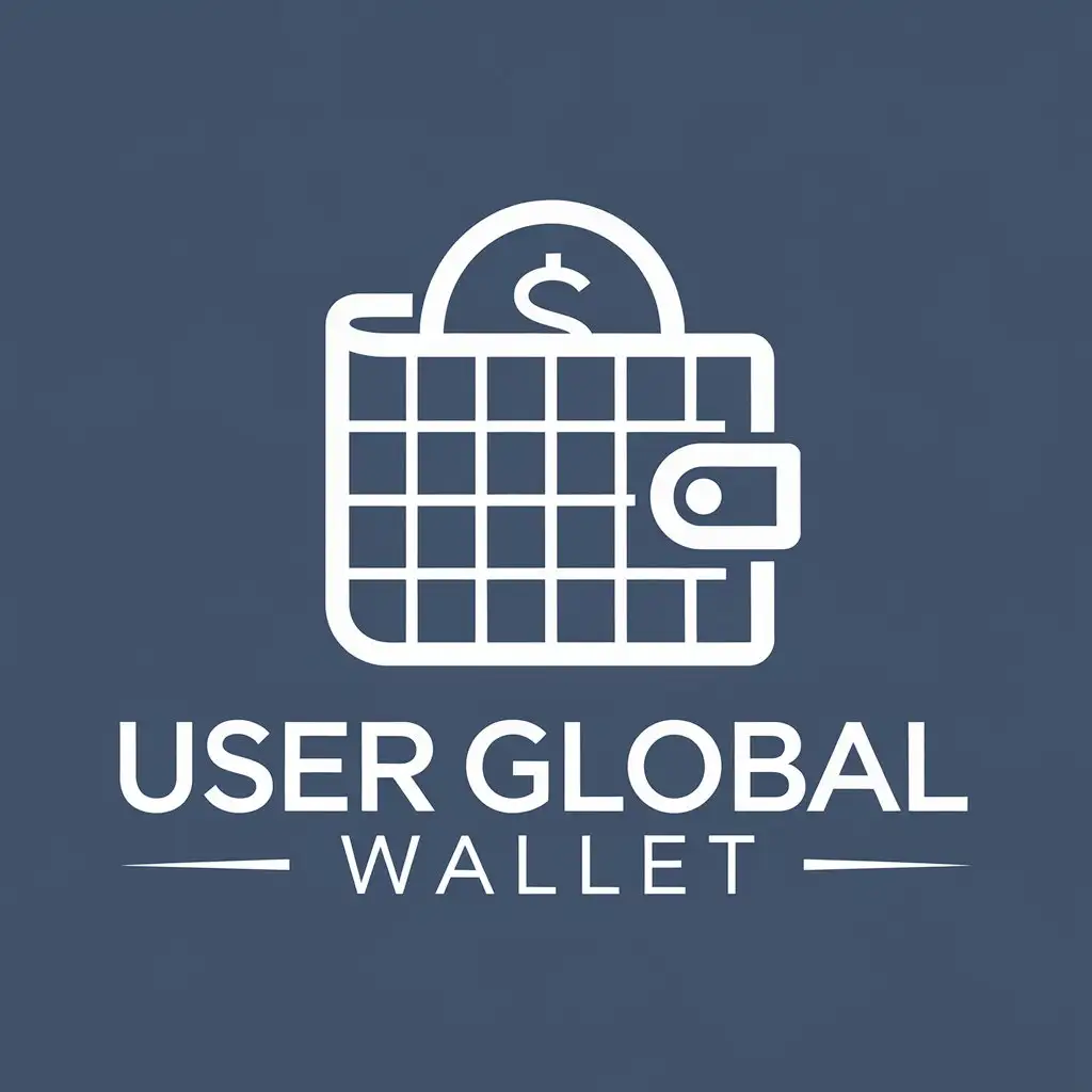 LOGO Design For User Global Wallet Modern Cryptocurrency Wallet Icon in Minimalist Style