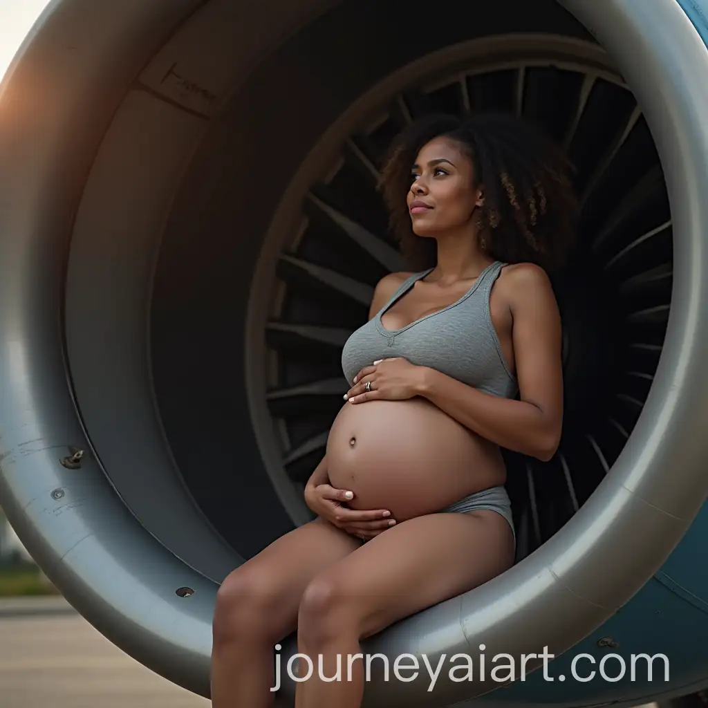 Pregnant-Woman-SeatedAI-Image-Prompt-Expansion-in-Jet-Engine-Hubcap-Radiant-Maternal-Presence