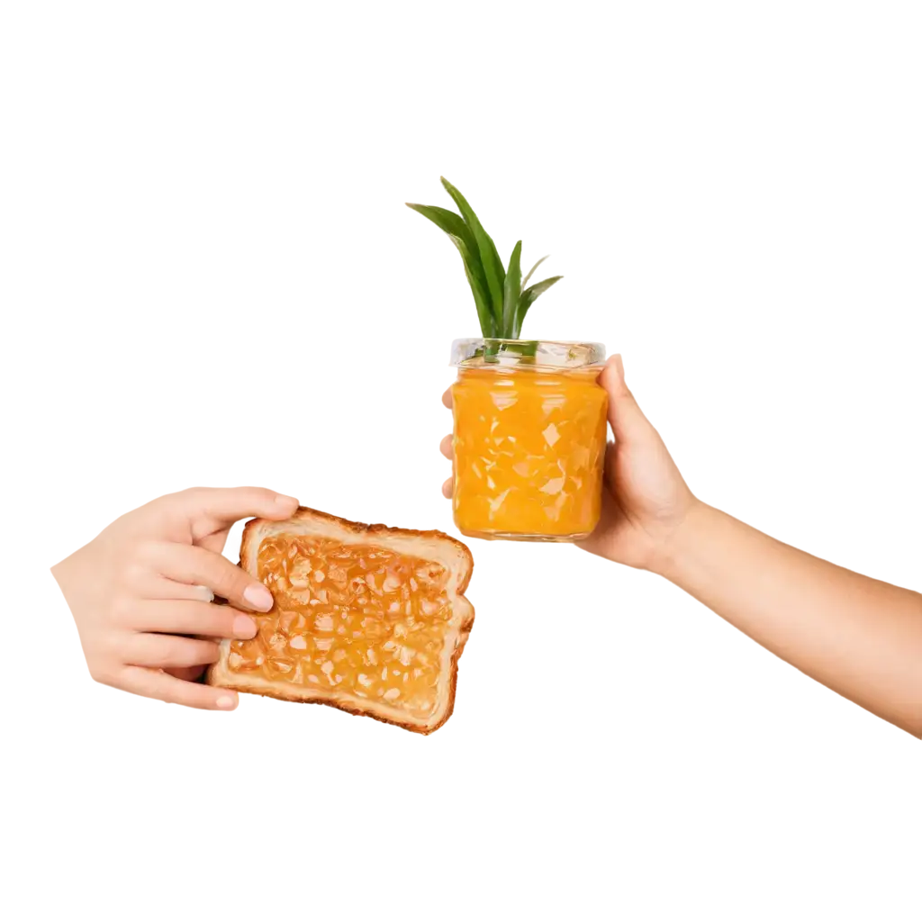 Realistic-Hand-Holding-Perfect-Toast-with-Pineapple-Jam-PNG-Image