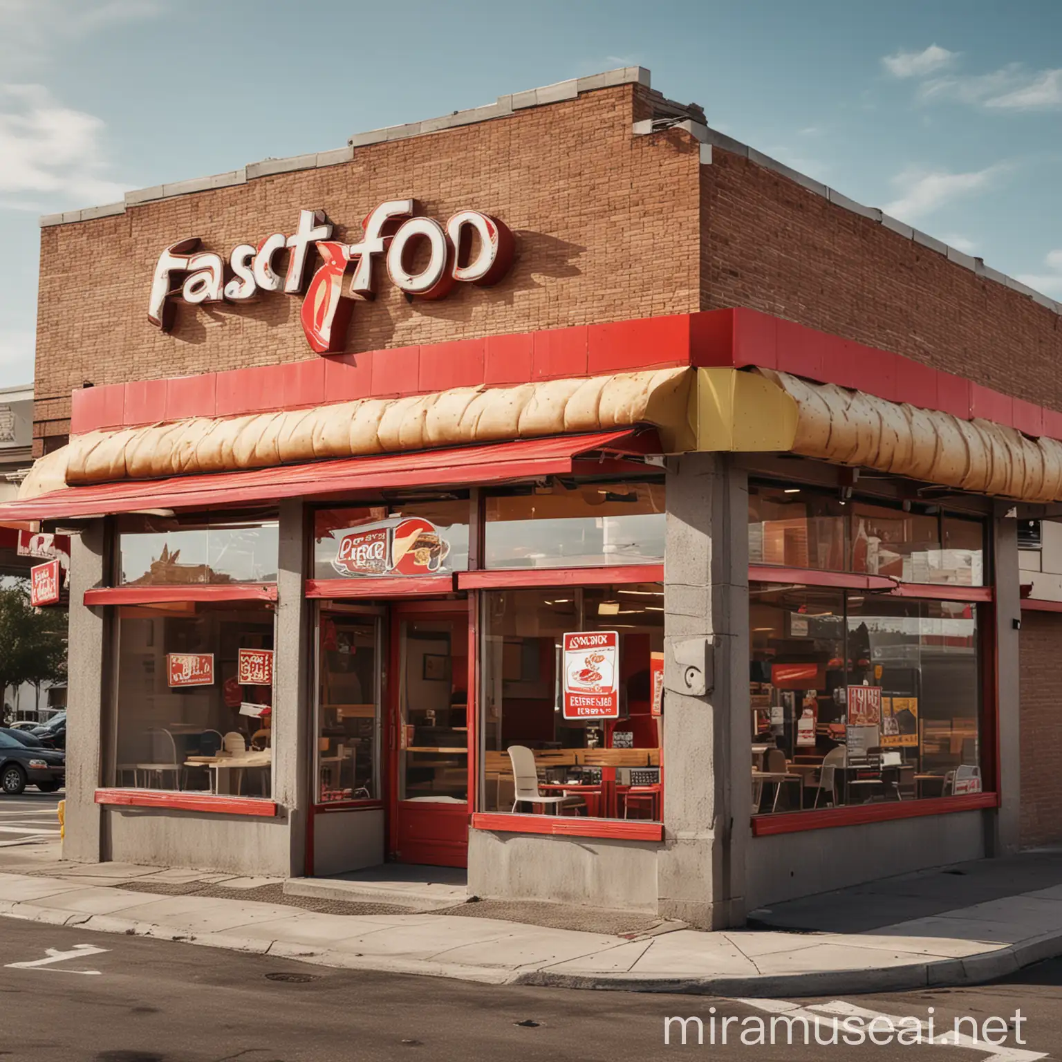 People Ordering Fast Food in a Vibrant Restaurant Setting