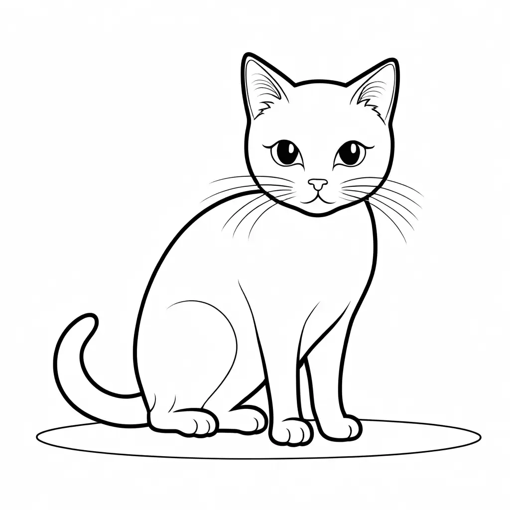 Cat-Pooping-on-the-Floor-Simple-Coloring-Page-for-Kids