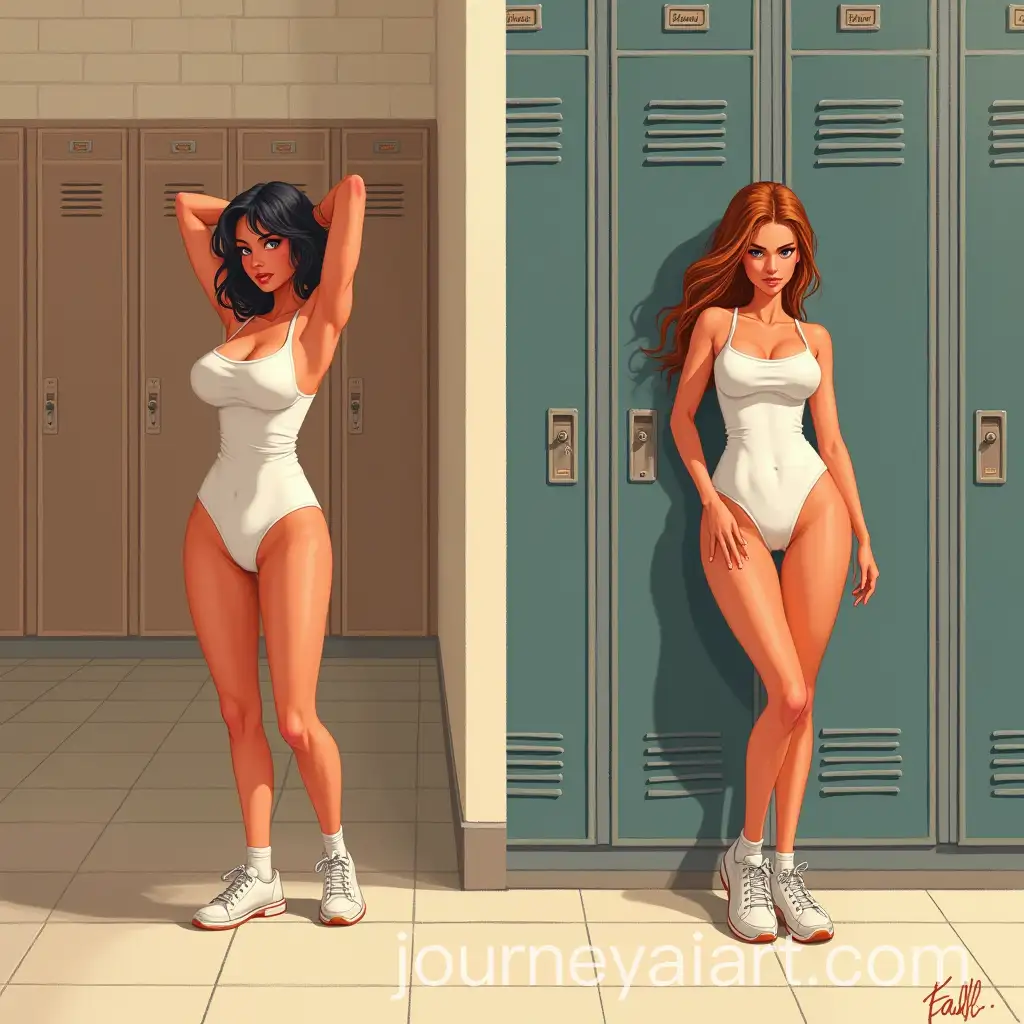 SidebySide-Comparison-of-Two-Illustrations-of-a-Woman-in-a-Locker-Room