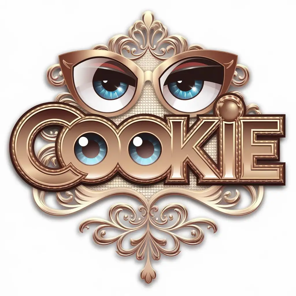 LOGO Design for COOKIE Feminized Eyes and Exaggerated Luxurious Cool Letters with Sexy Theme for the Entertainment Industry