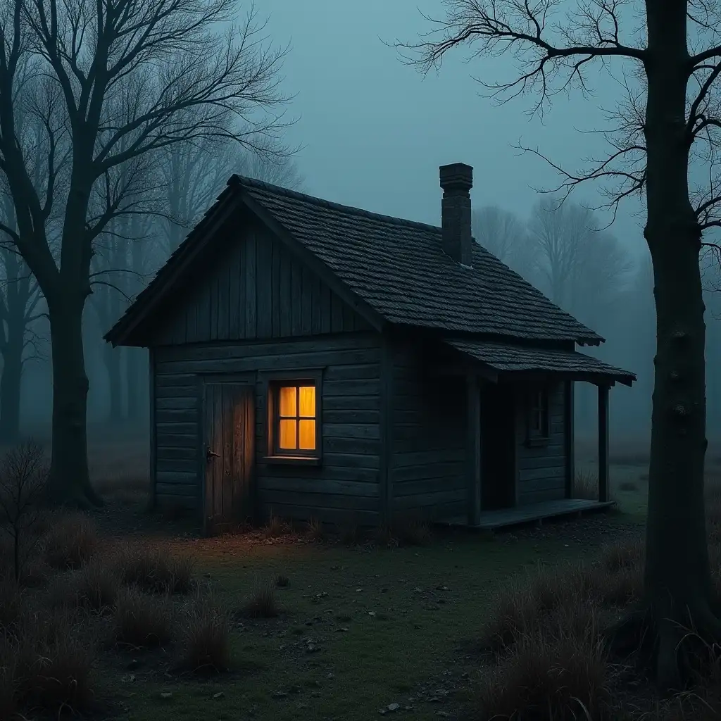 A dark abandoned hut spoiled
