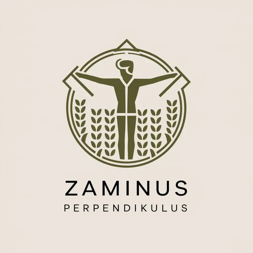 LOGO Design for Zaminus Perpendikulus Male Deity and Grain Field Theme