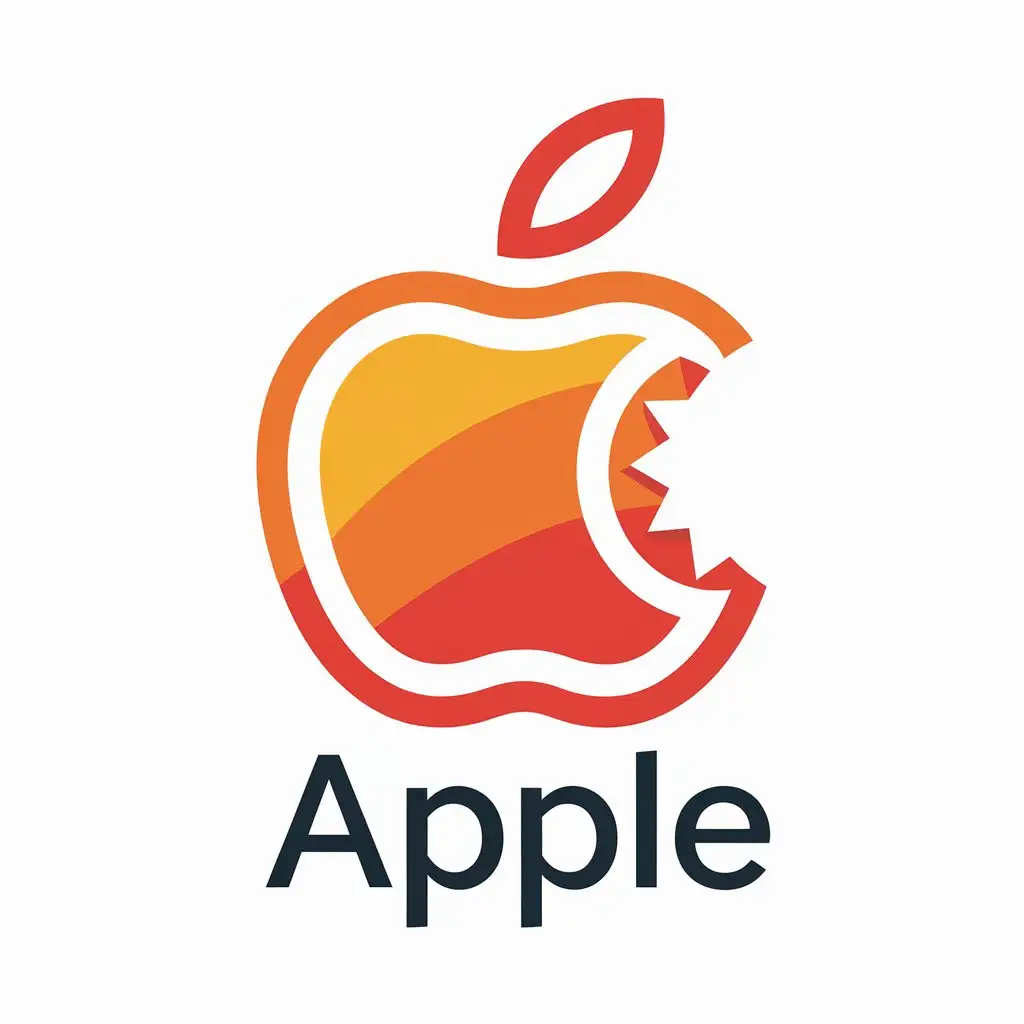 LOGO Design for Apple Vector Design with Apple Symbol and Clear Background